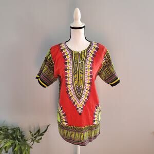 Jackpot Women's 100% Cotton Lightweight Pullover Dashiki Shirt Size M